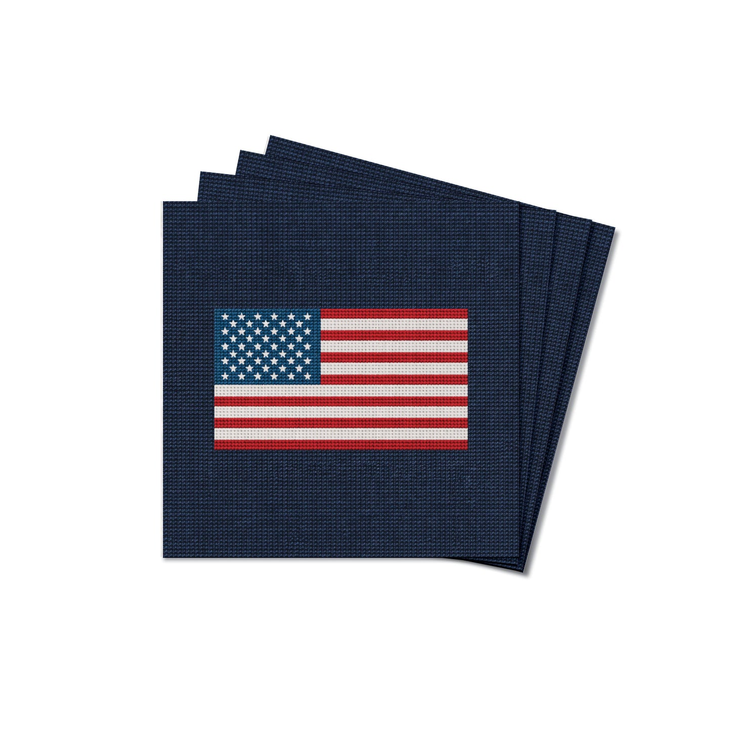 American Flag Needlepoint Coaster Set