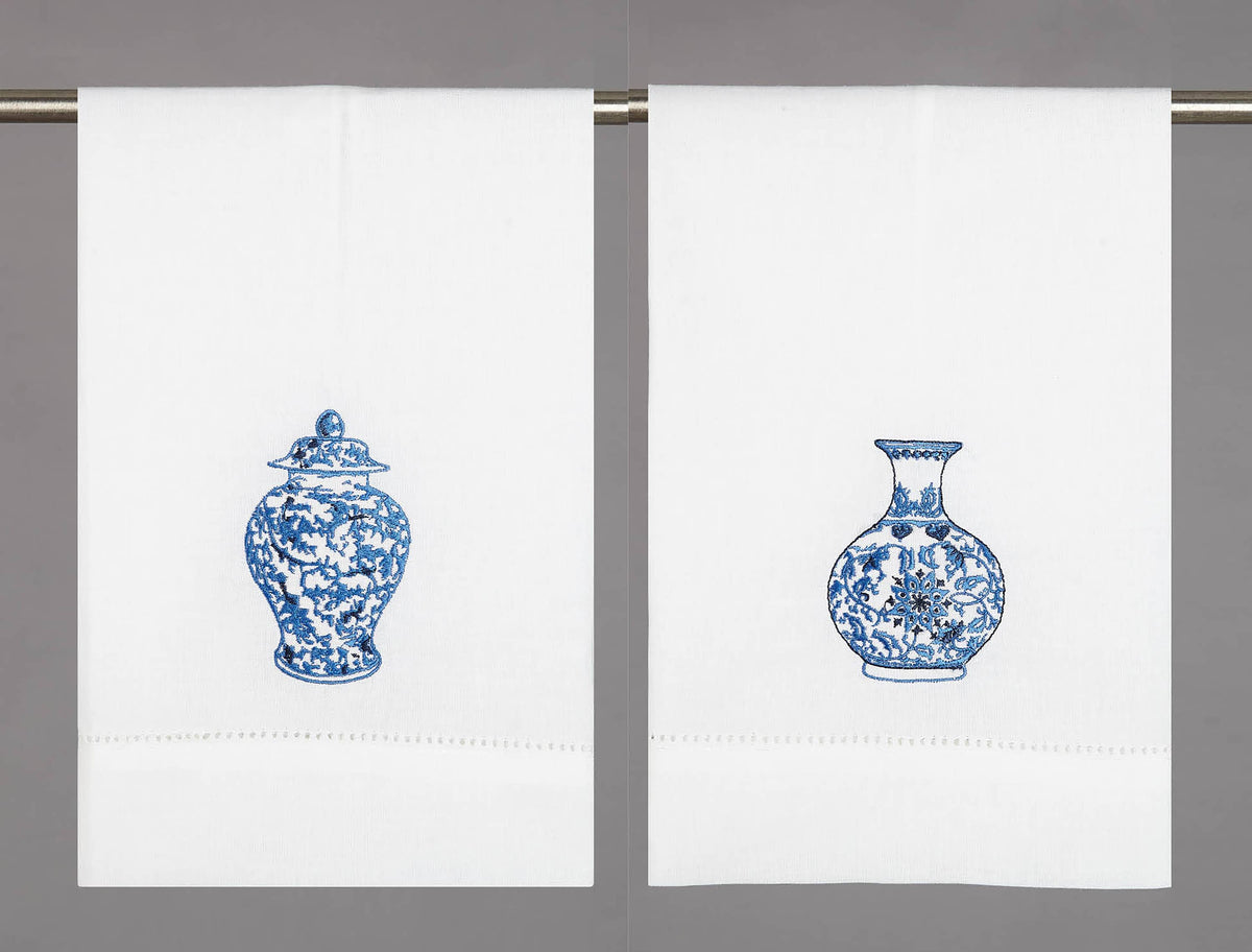 Chinoiserie Vases Guest Towel - Sally Eckman Roberts