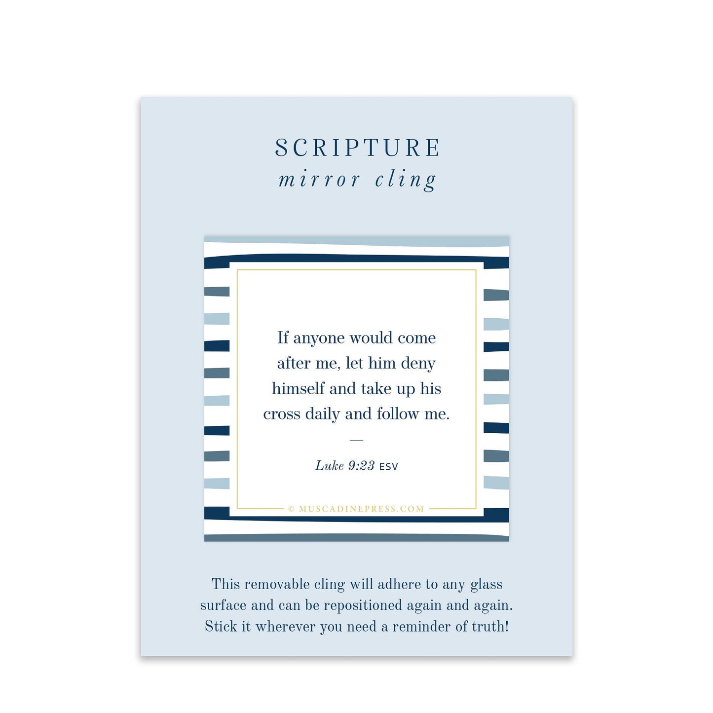 Scripture Mirror Cling, Take Up Your Cross